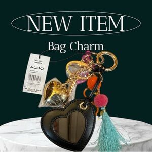 Aldo Heart Bag Charm with Tassel NWT